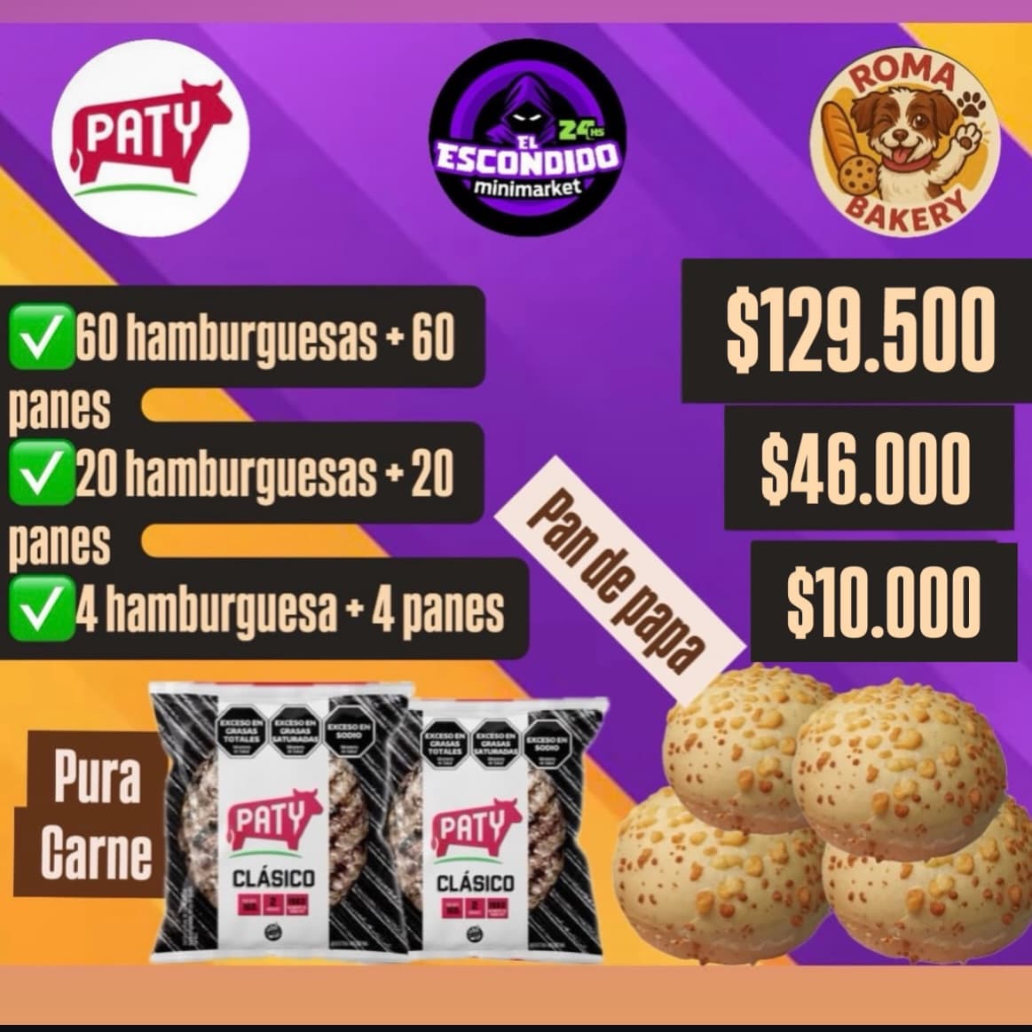 Paty 60 hamburguesas